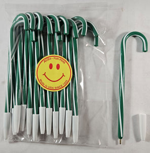 Candy Cane Pens (Green - Pack of 12)